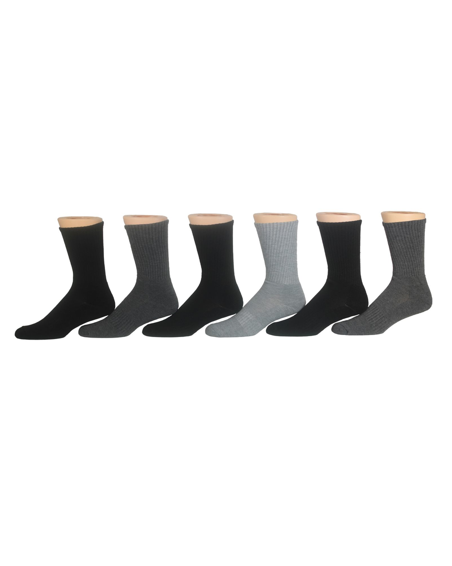 (image for) Simple 1/2 Cushion Athletic Crew Socks, 6 Pack